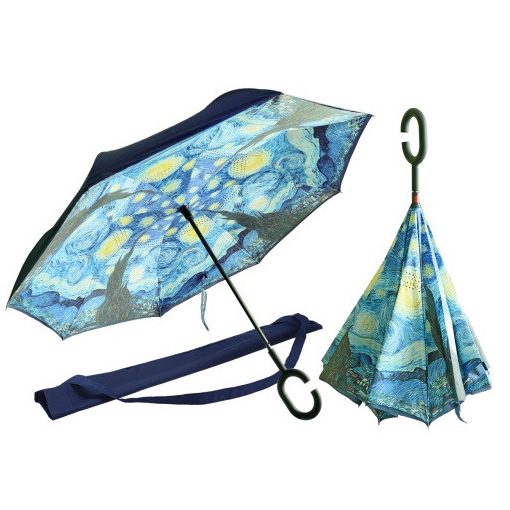 Esernyő dia105x80cm,belső mintával, Van Gogh: Csillagos éj
