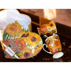   Porcelán lábasbögre szett 2db-os 280ml, Van Gogh: Napraforgók