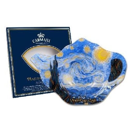 Üveg teafiltertartó 14x9cm, Van Gogh: Csillagos éj