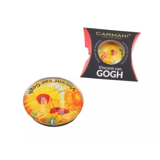 Hűtőmágnes 3cm, Van Gogh: Napraforgók