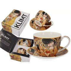 Porceláncsésze+alj 250ml, Klimt:The Kiss