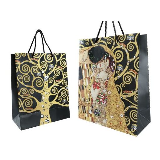 Ajándéktasak papír 20x25x10cm, Klimt: The Kiss/Életfa