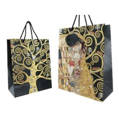 Ajándéktáska papír 30x42x12cm, Klimt :The Kiss/Életfa