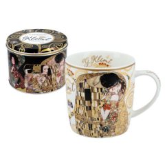 Porcelánbögre fémdobozban,450ml,Klimt: The Kiss