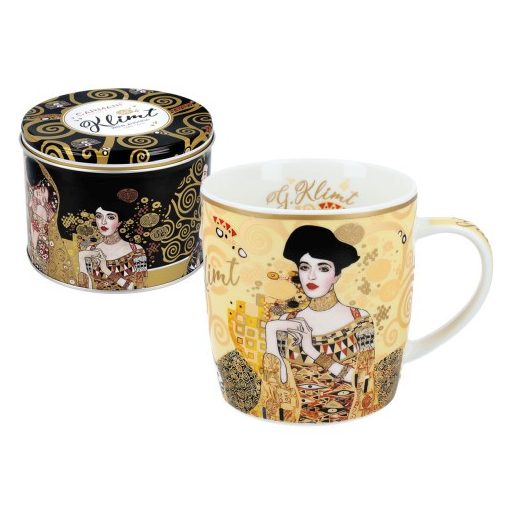 Porcelánbögre fémdobozban,450ml,Klimt: Adele