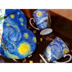   Porcelán lábasbögre szett 2db-os 280ml, Van Gogh: Csillagos éj