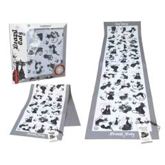Asztali futó 29x100cm, polyester, fekete macskás
