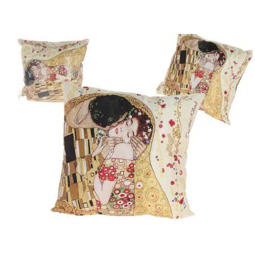 Párna 45x45cm,polyester, Klimt:Tha Kiss, krém
