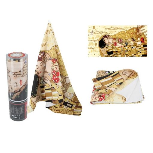 Törölköző 50x100cm, 35%pamut-65% polyester, Klimt:The Kiss krém