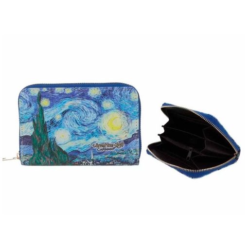 Műbőr pénztárca 14,5x9,5x2,7cm, Van Gogh: Csillagos éj