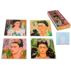   Üveg poháralátét 4db-os szett, 10,5x10,5cm, Frida Kahlo vegyes