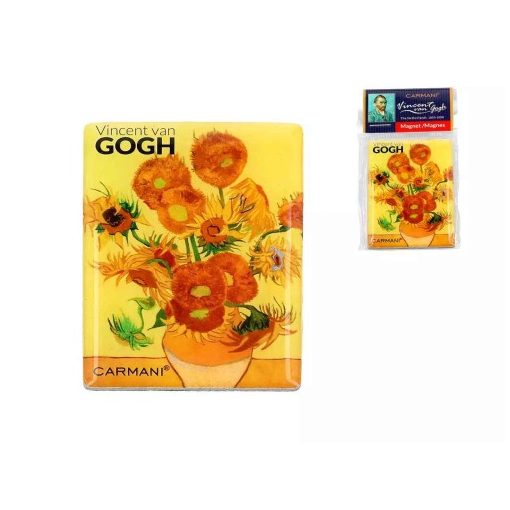 Hűtőmágnes 50x70mm, Van Gogh: Napraforgók