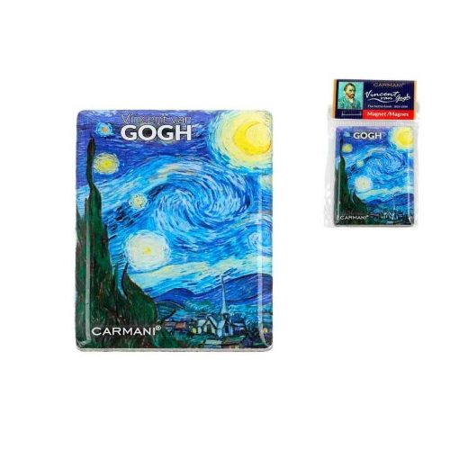 Hűtőmágnes 50x70mm, Van Gogh: Csillagos éj