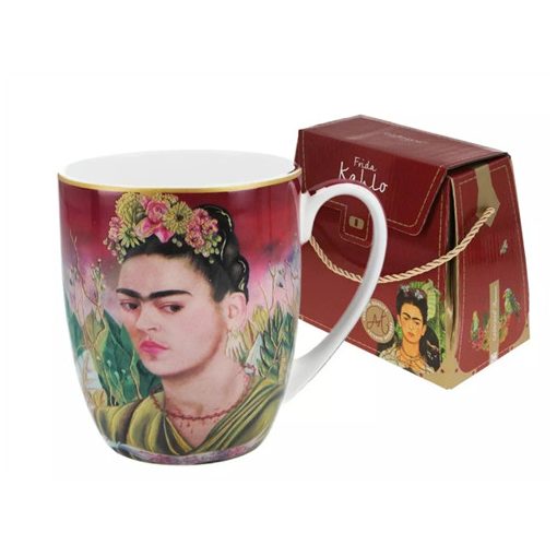 Porcelánbögre 380ml, dobozban, Frida Kahlo: Önarckép