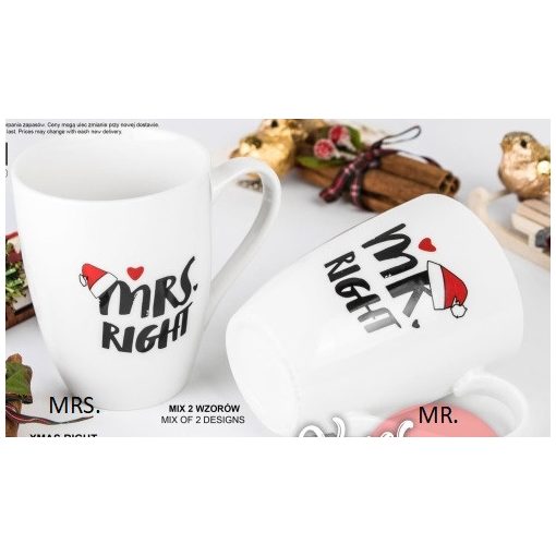 X-mas Right porcelánbögre 2db szett párban 360ml