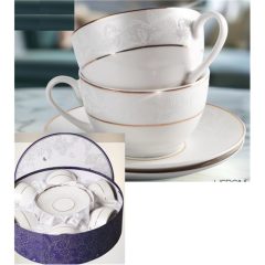 Satin porceláncsésze+alj, 6 személyes, 250ml, dobozban