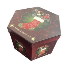   Karácsonyfa díszek dobozban kandallócsizmás , 14db gömb "Merry Christmas"