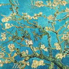Üveg falióra 30x30cm, Van Gogh: Mandulavirágzás