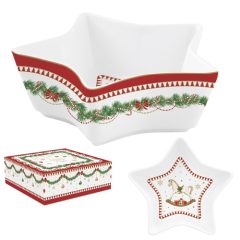 Porcelán csillagtál 15x5cm, dobozban, Magie de Noel