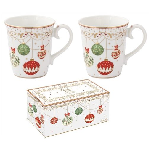 Porcelán bögreszett 275ml, 2db-os dobozban, Christmas Eve