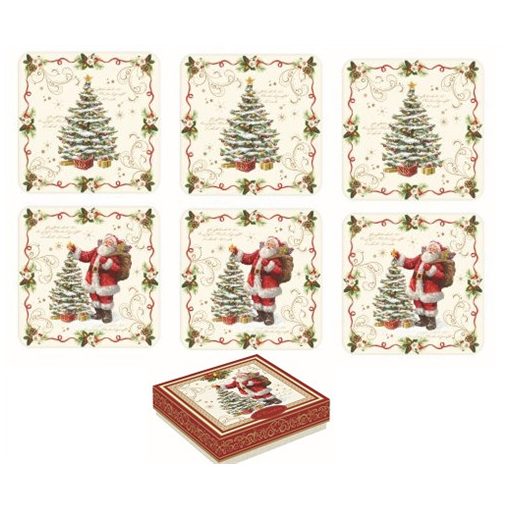 Magic Christmas parafa poháralátét 10,5x10,5cm, 6db-os