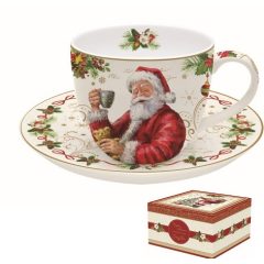   Magic Christmas porcelán teáscsésze+alj 200ml, díszdobozban