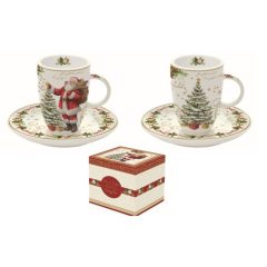   Magic Christmas porcelán eszpresszó csésze+alj 2 személyes, 50ml, díszdobozban