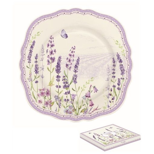 Porcelán desszerttányér 20cm,dobozban,Lavender Field
