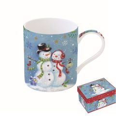   Porcelánbögre 350ml,dobozban,With Love at Christmas, Snowmen