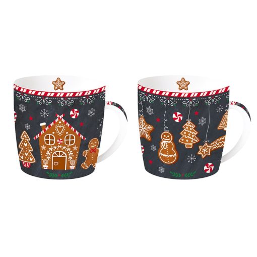 Porcelán bögre szett 2db-os, díszdobozban, 350ml, Gingerbread