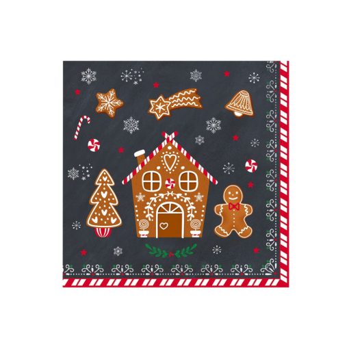 Papírszalvéta 33x33cm, Gingerbread, 20db-os