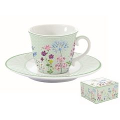 Porcelán teáscsésze+alj 200ml,dobozban,Floraison