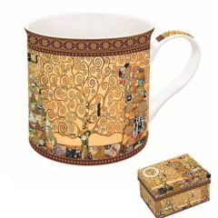   Porcelánbögre dobozban, 300ml, Klimt: Életfa/The Kiss/Beteljesülés