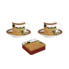   Porcelán eszpresszócsésze+alj 2 személyes, 75ml, dobozban, Monet:Pipacsmező