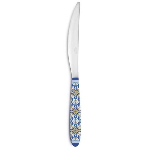 Rozsdamentes kés műanyag dekorborítású nyéllel, 22,5cm, Maiolica Blue