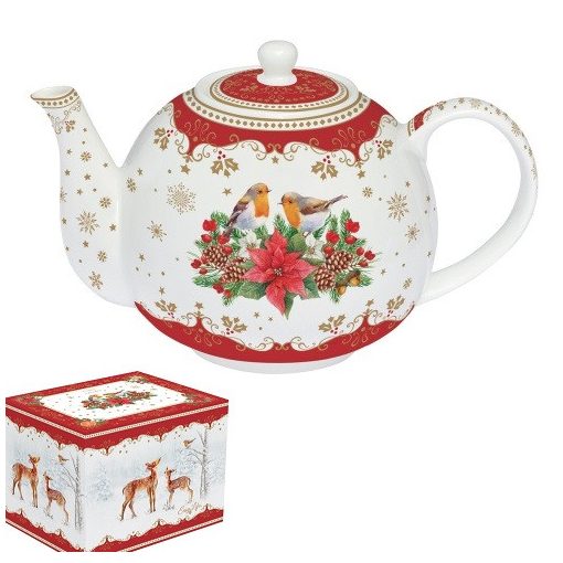 Christmas Melody porcelán teáskanna 1000ml, díszdobozban