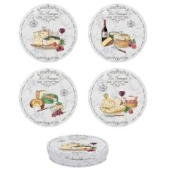   Porcelán desszerttányér szett 4db-os, 20cm,dobozban, Les Fromages