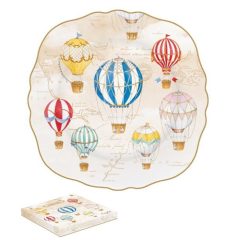 Porcelán desszerttányér 20cm dobozban,Air Balloons