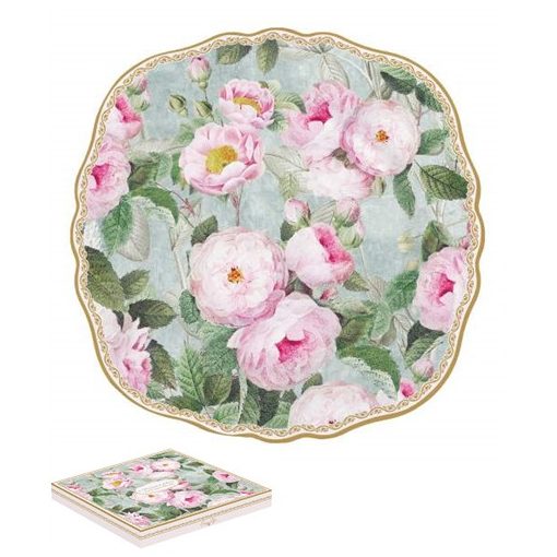 Porcelán desszerttányér 20cm dobozban,Roses in Bloom