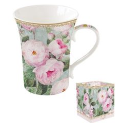 Porcelánbögre 360ml dobozban,Roses in Bloom