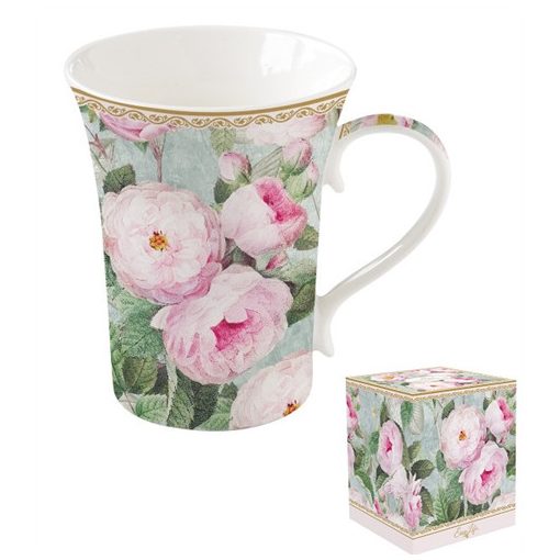 Porcelánbögre 360ml dobozban,Roses in Bloom