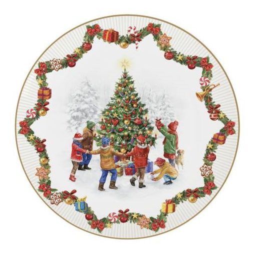 Porcelán desszerttányér 19cm, Christmas Round Dance