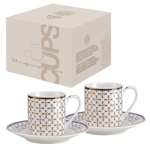 Porcelán eszpresszócsésze+alj 80ml, 2 személyes, dobozban, Charles