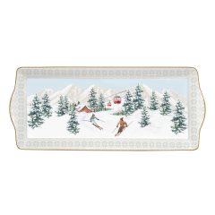 Chalet porcelán tálca 35x15cm, díszdobozban