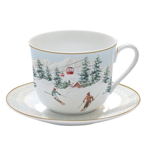 Chalet porcelán reggeliző csésze+alj 400ml, díszdobozban