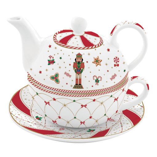 Porcelán egyszemélyes teáskészlet 350ml,+350ml, donozban, Nutcracker Twist