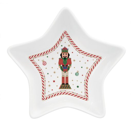 Porcelán csillagtál 15x5cm, dobozban, Nutcracker Twist