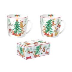   Porcelán bögreszett 2db-os, dobozban, 350ml, Christmas Gang