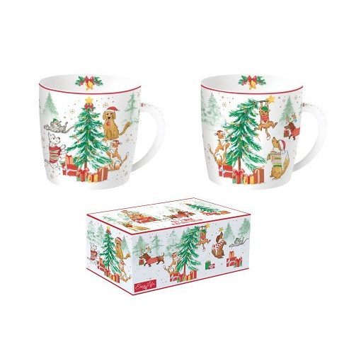 Porcelán bögreszett 2db-os, dobozban, 350ml, Christmas Gang