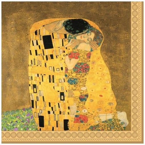 Papírszalvéta 33x33cm, 20db-os, Klimt: The Kiss
